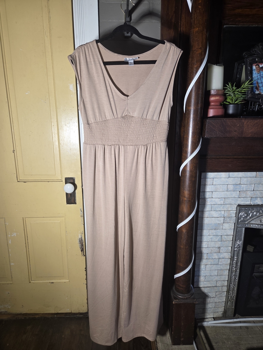Just Be Neutral V-Neck Sleeveless Jumper in Beige
